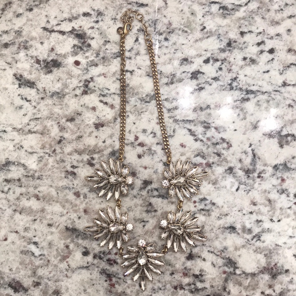 J. Crew Gold and Crystal Necklace